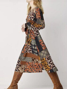 Summum Multicolour Flowy Patchwork Cottagecore Dress Size EU 34 or US 4